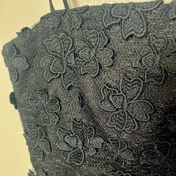 NWT Milly Minis girl’s black 3D floral Avery formal pageant dress - Picture 4 of 12